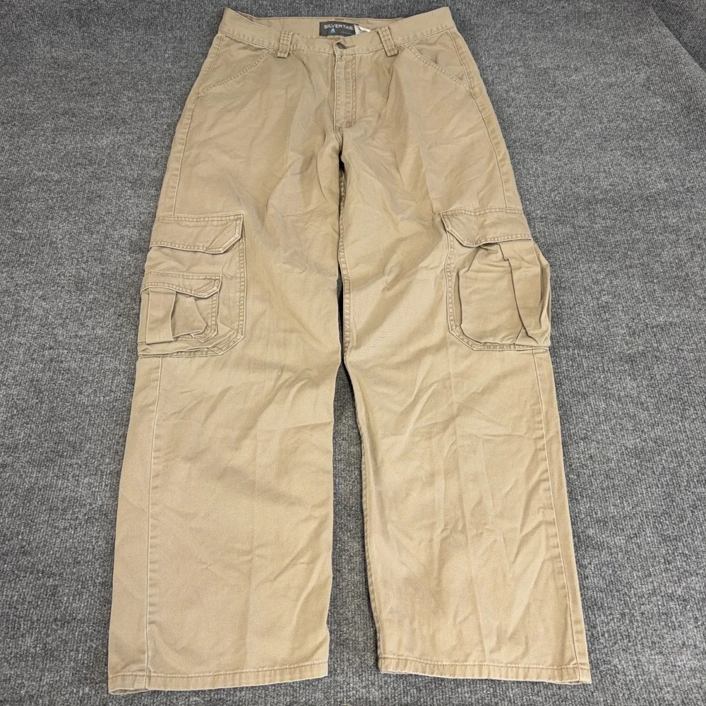 Vintage Levis Silvertab Cargo Pant Men 34x32 Carpenter Skater Baggy Wide Leg